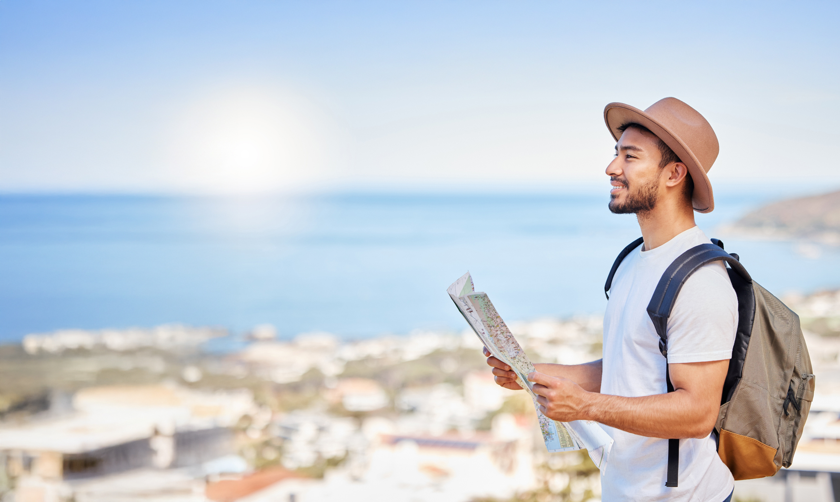 Guide looking at a map